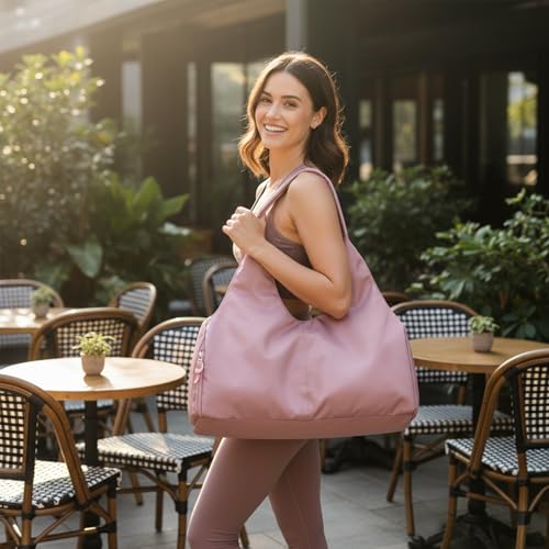 Forestfish Yoga Gym Bag For Women With Shoes Compartment & Wet Dry Storage Pockets Lightweight Duffel Bag, Pink - color: Pink