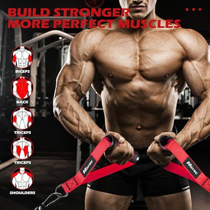 HOXWC Cable Handles Gym Equipment, Heavy Duty Resistance Band Handles, Replacement Exercise Handles for Cable Machine, Pulley System, Strength Trainer, Pull Down Workout, Home Gym Cable Attachments - color: Red