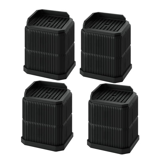 4 Pack Stackable Treadmill Incline Riser Blocks, Height Lift for Leveling & Uphill Training, Heavy Duty Support up to 4000 lbs, for Gym and Home Use - color: Black, size: 2 layer(4nches)