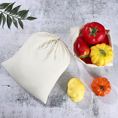 Tatuo 50 Pcs 10 x 12 Inches Muslin Cotton Drawstring Bags Canvas Linen Sachet Bag Reusable Empty Gift Pouch for Party Home Supplies - size: 10 x 12 Inch (Pack of 50)