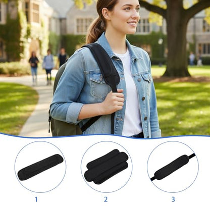 Strap Cushion for Bag Universal Shoulder Strap Pad for Bags Black Large Breathable Shock Absorption for Bag, Messenger Bags, Backpacks and Purse Non-Slip Thick Cushion with Foam | Black Large Breathable Shock Absorption for Bag, Messenger Bags, Backpacks