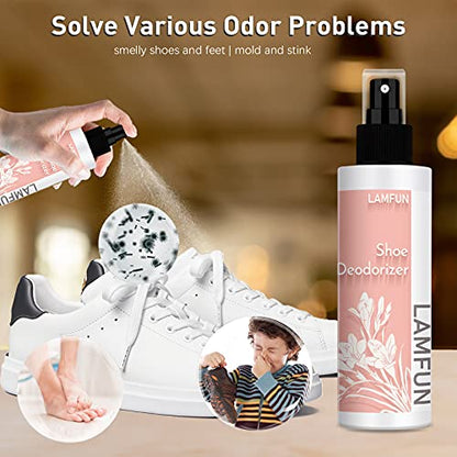 Shoe Deodorizer Spray, Natural Deodorant Spray, Odor Eliminator for Feet, Shoes and Gym Bags, Fights Odor and Stink, Freesia Fragrance, 150ml