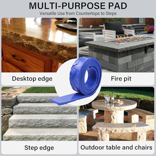 78.82" L x 3" W x 0.79" T Concrete Edge Mold, Stone Rock Edge Form Liner, Concrete Countertop Edge Form with Chiseled Stone Finish for Countertops, Steps, Benches & Fireplace Edging - size: 78.82 inches Long x 3 inches Wide x 0.79 inches