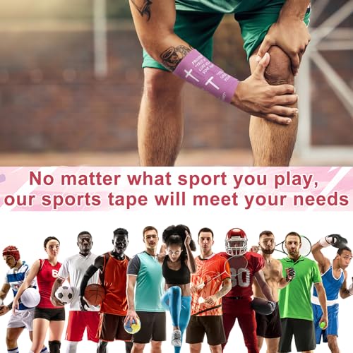 MiniInflat 2 Pcs Christian Cross Athletic Tape Sports Tape 2in x 23ft Religion Jesus Wrist Wrap for Soccer Football Baseball, Gift for Graduation Teacher Nurses Week Pentecost(Purple,Proverbs) - color: Purple, style: Proverbs