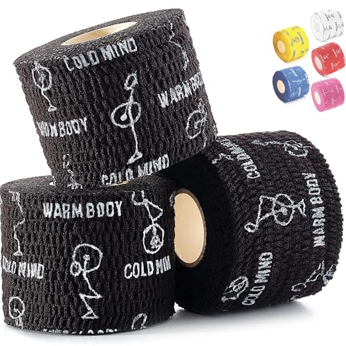 WARM BODY COLD MIND 1.85" Weightlifting Thumb Tape - Hook Grip Tape for Powerlifting, Cross Training, Gym Tape, Workout, Weight Lifting Tape, Athletic Finger Wrap (Black 3 Rolls) - color: 3 Rolls Black