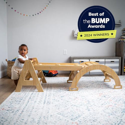 Avenlur Maple 5-in-1 Montessori Climbing Set - Baby Climbing Gym - Foldable Triangle Ladder, Rock Climbing Ramp, Arch Climber, Slide, Rocker - Indoor Gym for Ages 3mo to 36mo