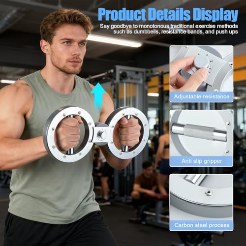 Rotator Burn Machine with 12 LB Resistance - 5 Level Adjustable Forearm Trainer, 360° Spinning Hand Grip Strengthener for Home Gym, Boxing & Rock Climbing A