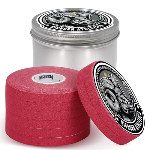 Bighorn Athletics Finger Tape with Tin Case | 8 Rolls for Superior Finger Support, Injury Protection, and Joint Stability | Ideal for Jiu-Jitsu, Climbers, & Athletic Trainers (0.3-Inch, Red) - color: Red, size: 0.3-Inch