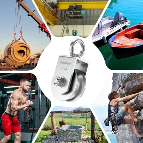 U Type Swivel Pulley Block, 304 Stainless Steel Pulleys for Wire Rope Cable Lifting, DIY Gym Equipment Part, Clothesline, Hoist - Waterproof Sturdy 360 Degree Rotating Wheel (68 mm, 1) - style: 68 mm