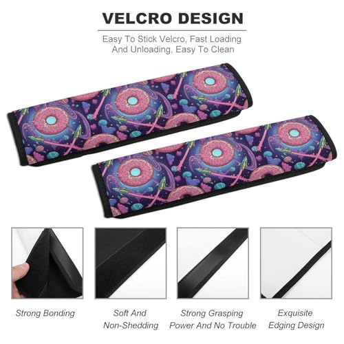1 Pair Universal Fit Seat Belt Cover for Elderly Support, Most Cars, Donut Space Food Seat Belt Cushion, Neck and Shoulder Support - color: Pattern 545