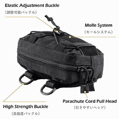 Molle Pouches Tactical Admin EDC Gear Utility Pouch Waist Bags for Small Tool Horizontal Modular Organization - color: 01 Tan