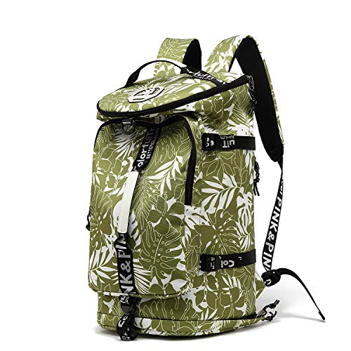 Kalesi Gym Duffle Bag Backpack 4-Way Waterproof with Shoes Compartment for travel Sport Hiking laptop - color: Olive-green