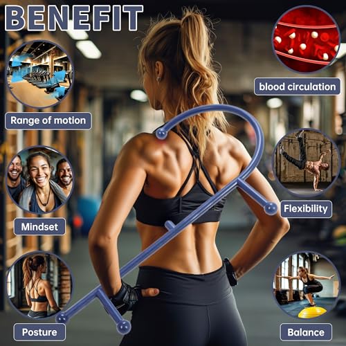 Blue Manual Massager Hook,Muscle Relax Point Tool Therapeutic,Muscle | Release Tool Release Shoulders,Neck, Upper and Lower Back Pain Manually Physical Therapy Myofascial Release Deep Pain Relief