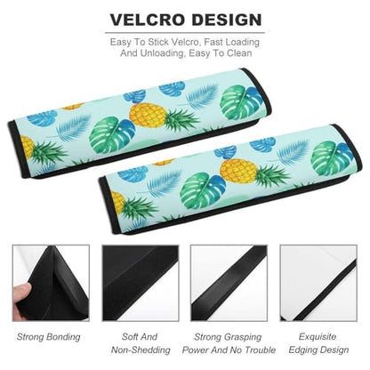2 Pack Pineapple Banana Leaf Car Seat Belt Pad Soft Padded Seat Belt Cushion for Child, Stroller Pushchair High Chair, Shock Absorption - color: Pattern 256