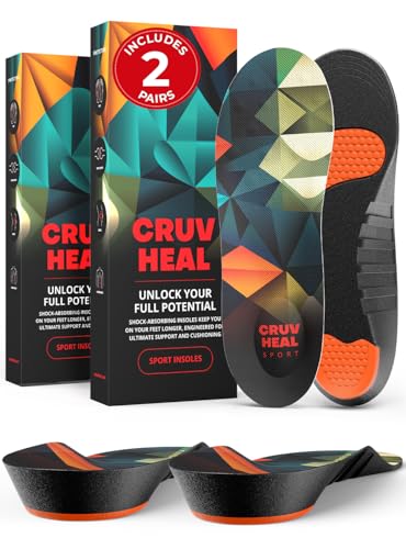 2 Packs of Sport Shock Absorbing Insoles - Basketball Athletic Shoe Cushioning Inserts Men Women - Ideal for Active Sports Running Training - Neutral Arch for Sneakers Shoes, S - color: 2pairs-multicolor, size: S(Men 4-5.5//Women 5-6.5)