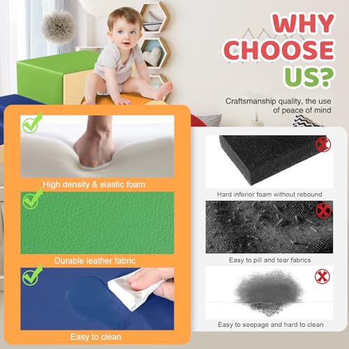 Sumbababy Toddler Climbing Foam Blocks: 4 PCS Indoor Play Gym with Slide and Stairs - Soft Playground Set for Kids - Includes Tunnel for Fun Climbers - style: Classic