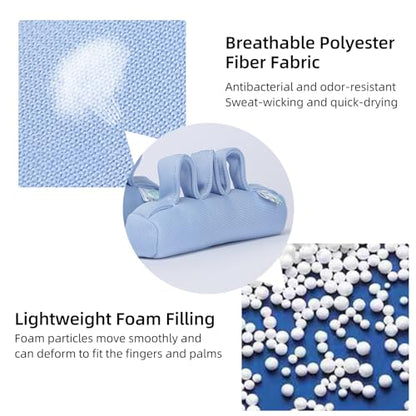 Finger Contracture Cushion for Stroke Patients - Soft Support to Prevent Finger Clenching Pressure Ulcers Promote Blood Circulation, Aid Rehabilitation for Arthritis and Hand Dysfunction (Blue)