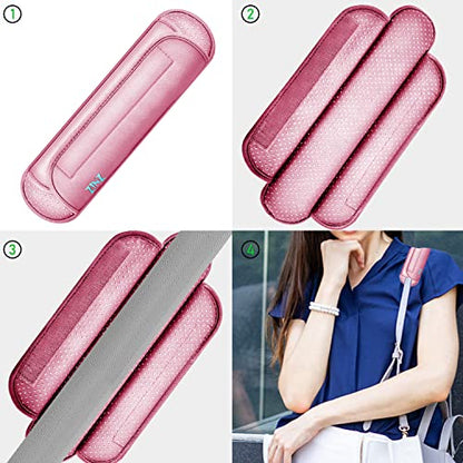 ZINZ Universal Shoulder Pad with Ultra Thick Cushion for Bag Luggage Bag Crossbody, Plus Long & Anti-Slip & Breathable,Pink - color: Pink