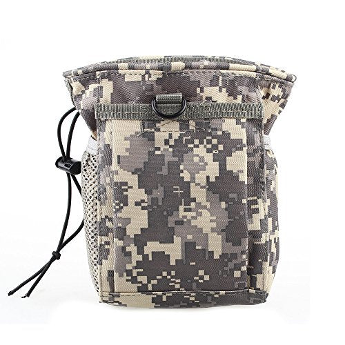 DLP Tactical Multipurpose MOLLE Utility Pouch – 8x6x3 Bag for Tools Mags NVG Chalk or Gear – Nylon Dump Pouch with Side Pockets Hook & Loop Front Pocket and Shock Cord Closure - color: ACU