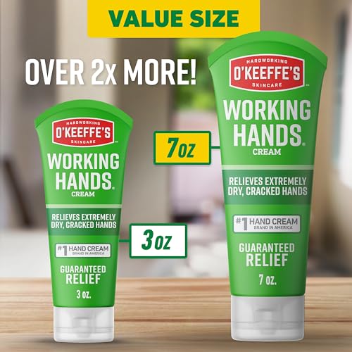 O'Keeffe's Working Hands Hand Cream for Extreme Dryness - 7 oz Tube (2 Pack) - Repairing Skincare for Cracked, Dry Hands - size: 7oz Tube, style: 2 Pack