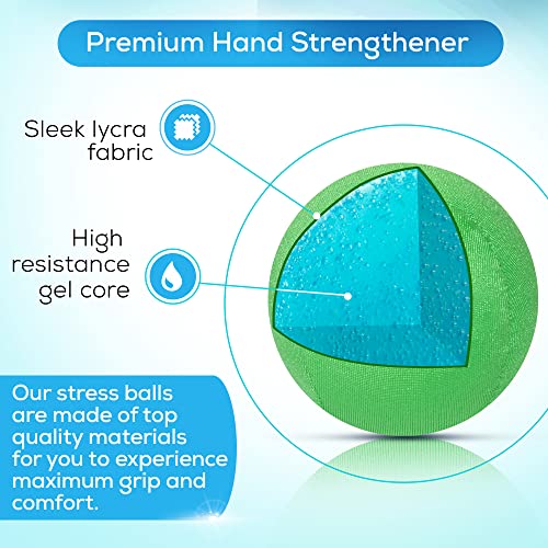 Serenilite Stress Balls for Adults, Squeeze Ball for Hand Therapy, Stress Ball, Hand Exercisers for Therapy & Grip Strengthening, Physical Therapy Balls, Hand Grip Strengthener. - color: Kiwi