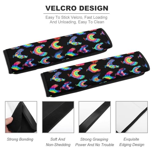 2 Pack Colorful Chicken Funny Rooster Chickens Car Seat Belt Pad Universal Soft and Comfortable Harness Pads Strap for Adult Use, Most Cars, Easy Install (No Tool) - color: Pattern 1246
