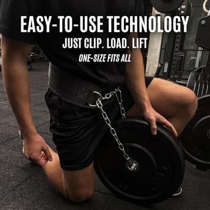 KATAMU Dip Belt for Weightlifting with Heavy Duty Steel Chain | Adjustable Neoprene Padded Dipping Belt for Pull Ups, Chin Ups, Squats & Weighted Calisthenics | Strength Training Belt for Men & Women
