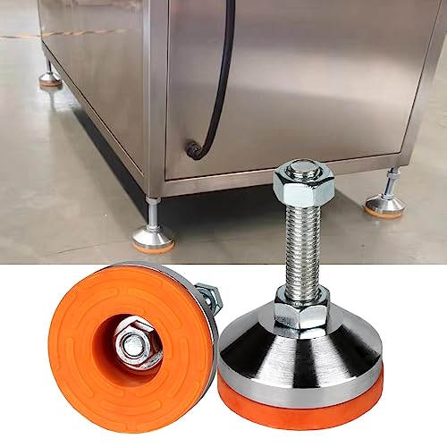 Heavy Duty M12 Thread Leveling Feet, 1300lb Capacity,4Pack | Stainless Steel Adjustable Leg Leveler for Shelving, Workbench, Machinery Devices , 2.36" Dia Base with Anti-Slip Nylon Pad - size: D60xM12x50,4 Pack