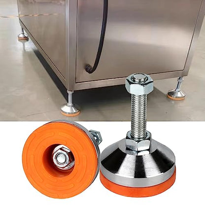 Heavy Duty M12 Thread Leveling Feet, 1300lb Capacity,4Pack | Stainless Steel Adjustable Leg Leveler for Shelving, Workbench, Machinery Devices , 2.36" Dia Base with Anti-Slip Nylon Pad - size: D60xM12x50,4 Pack