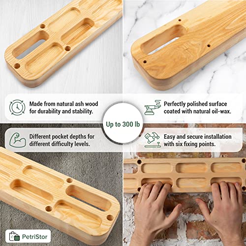 Wooden Portable Hangboard - Hangboard Rock Climbing - Hangboard Doorway Mount - Hand Strengthener Equipment for Training Finger - Hang Board for Climbing