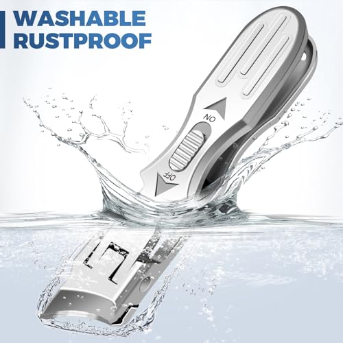 Ingrown Toenail Clippers - Wide Jaw Opening Anti-Splash Slanted Nail Clippers with Catcher, Heavy Duty Ingrown Toenail Clippers Nail Cutters, Ultra Sharp Slanted Nail Clippers with Long Handle - color: Sliver Slanted Nail Clippers