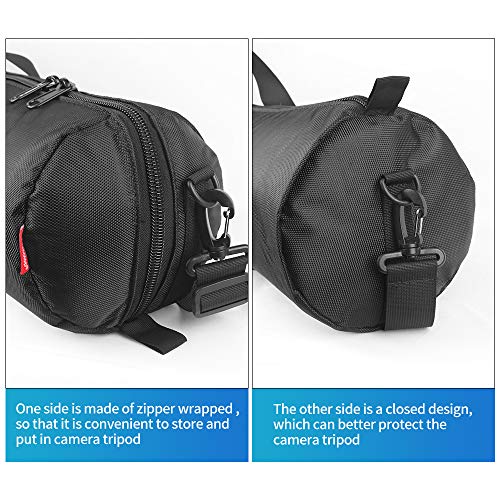 HEMMOTOP Tripod Bag, 47x7in All Sides Thick Tripod Carrying Case with Shoulder Strap and Handle, Heavy Duty Light Stand Bag with Two Zippered Pockets for Pool Cue, Speaker Stand -R12018 - size: 47" L x 7" D