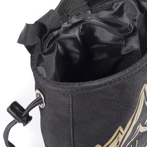 Chalk Bag for Rock Climbing – Chalk Pouch with Zippered Pocket, Brush Holder, Fleece Lining & Drawstring Closure – Limited Edition Black Bag