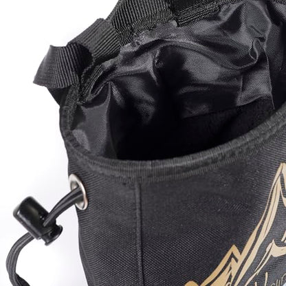 Chalk Bag for Rock Climbing – Chalk Pouch with Zippered Pocket, Brush Holder, Fleece Lining & Drawstring Closure – Limited Edition Black Bag