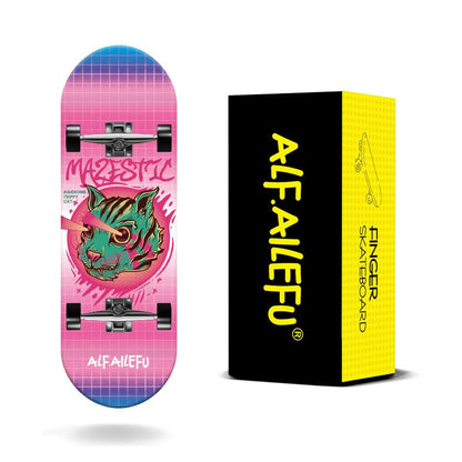 32mm Professional Fingerboard Complete Set, 5-Layer Maple Wood Deck with Metal Trucks, Bearing Wheels and Grip Tape (A6210) - style: A6210