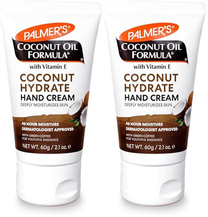 Palmer's Coconut Oil Formula Hand Cream with Green Coffee Extract, 2.1 Ounce (Pack of 2) - size: 2.1 Ounce (Pack of 2)