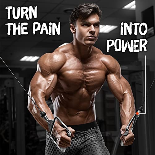 Yes4All Cable Machine Attachment, Double D Handle & Tricep Rope Cable Attachment, Weight Machine Accessories Load 880 LB for Home Gym - color: A. Single D Handle - Chrome