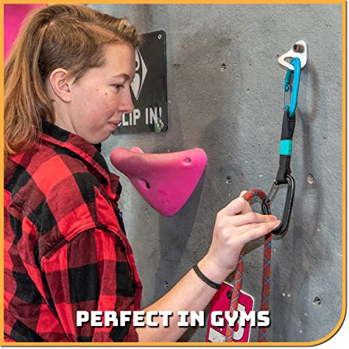 26kN Climbing Wall Bolt Hanger/Anchor/Tiedown for 3/8" Screw/Bolt Ideal for Rock Climbing and Home Gyms, Hammocks, Trailer Tie-Downs. Robust, Load-Bearing Steel Tie-Off - size: Six-Pack