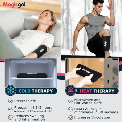 Magic Gel Elbow Ice Pack Wrap – Reusable Knee and Arm Sleeve - Hot & Cold Freeze Therapy Wrap for Targeted Areas – Compact Compression Fit for Knees, Calf, Joints, Tennis - style: Small Knee & Elbow Pack