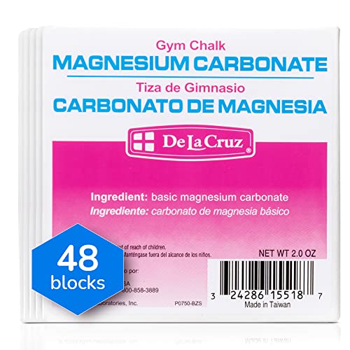 De La Cruz Magnesium Carbonate Gym Chalk - Weightlifting, Gymnastics and Rock Climbing Chalk - style: 48 Block