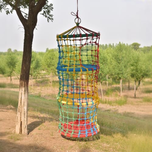 Saucer Tree Swing for Kids Climbing Rope Ladder for Children Rock Climbing Holds Suspension Indoor and Outdoor Balance Coordination Training Equipmen(3 Tier) - size: 3 Tier