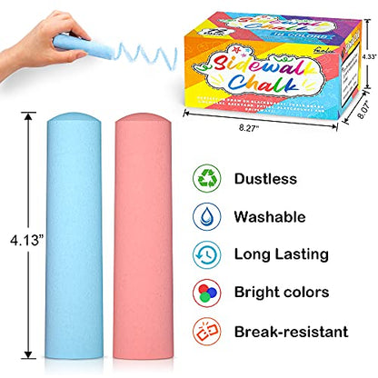 feela Sidewalk Chalk, 18 Colors 72 Pack Sidewalk Chalk Bulk Set, Jumbo Outdoor Chalk For Family, Paint on Sidewalk School Chalkboard Blackboard Street Playground - color: 72 pack