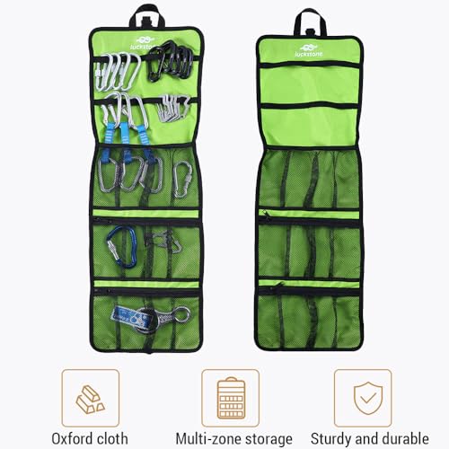 Lixada Climbing Quickdraw Hanging Storage Bag Climbing Gear Organizer Bag Small Tools Organizer Pouch - color: Red