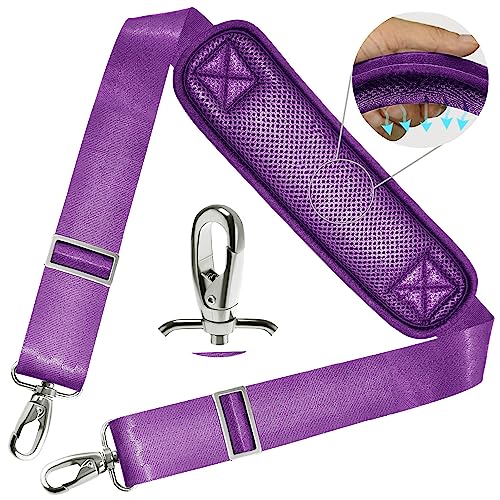 ZINZ Shoulder Strap 78" Universal Handbag Strap with Ultra-thick Fixed Padded and Dual Balanced Adjustable Buckles Shoulder Crossbody Strap for Briefcase Messenger Bag Laptop bag Luggage，Purple - color: Purple