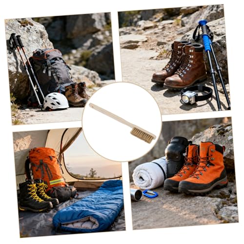 NUOBESTY Rock Climbing Chalk Brush with Wood Handle and Boar Bristle for Secure Grip, for Removing Chalk and Dirt in Humid Environments and Bouldering Cleaning