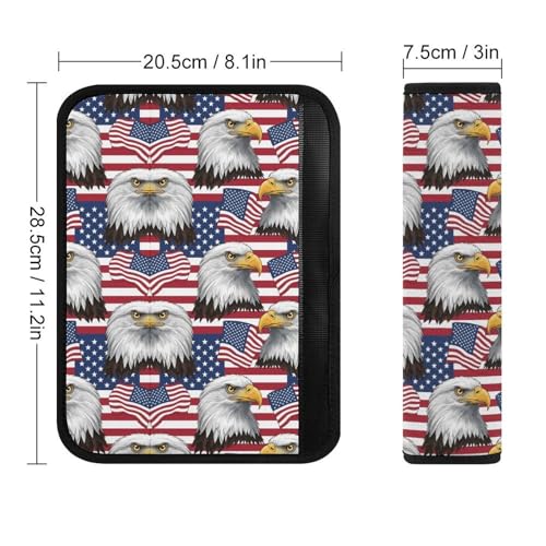 2 Pack American Eagle USA Flag Seat Belt Shoulder Pad Universal Fit Harness Pads Strap for Kids, Car Seats Pushchair Strollers High Chair Pushchair, Shock Absorption - color: Pattern 1221