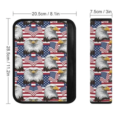 2 Pack American Eagle USA Flag Seat Belt Shoulder Pad Universal Fit Harness Pads Strap for Kids, Car Seats Pushchair Strollers High Chair Pushchair, Shock Absorption - color: Pattern 1221
