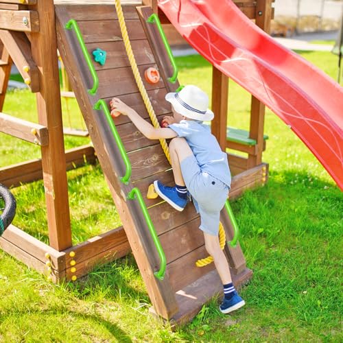 SELEWARE 30" Green Metal Playground Handles Playset Grab Bars Ladder Handle | 500LB 2Pcs Heavy Duty Steel Kids Playground Handles for Indoor/Outdoor Ladder Handrail Swing Set Treehouse Rock Climbing Wall - color: E: 30"-2 Pcs-green