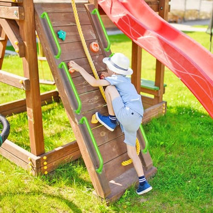 SELEWARE 30" Green Metal Playground Handles Playset Grab Bars Ladder Handle | 500LB 2Pcs Heavy Duty Steel Kids Playground Handles for Indoor/Outdoor Ladder Handrail Swing Set Treehouse Rock Climbing Wall - color: E: 30"-2 Pcs-green