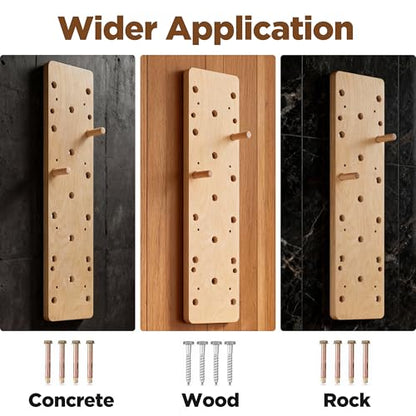Extra-Thick Birch Climbing Peg Board for Wall Mounting, Heavy-Duty Wooden Climbing Board with Beech Grips & Rock Climbing Hold Inserts for Indoor Home Gym - color: Birch Plywood
